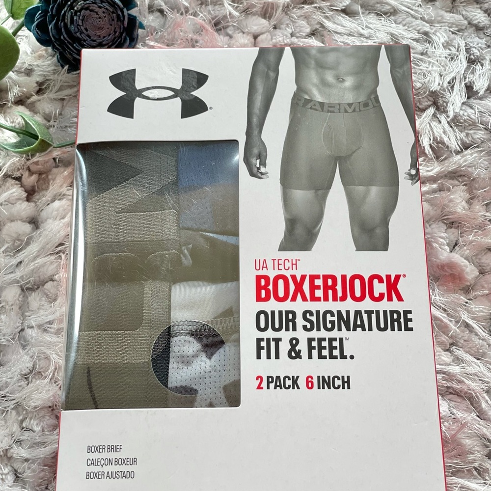 New with tags UNDER ARMOR UA TECH BOXERJOCK 2 Pack 6” Boxer Brief. Blue & Grey - Picture 2 of 4
